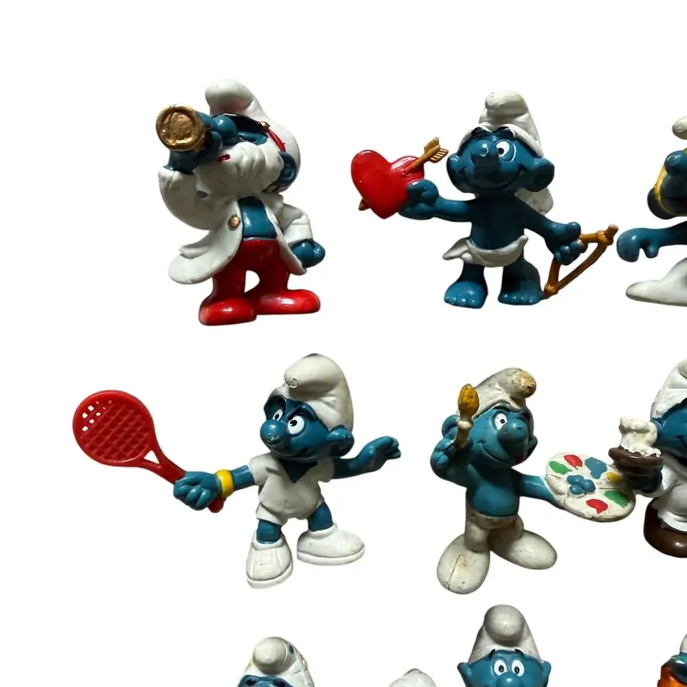 Vintage Smurf Action Figure Lot 1980s Mixed Characters Collection PVC Figures
